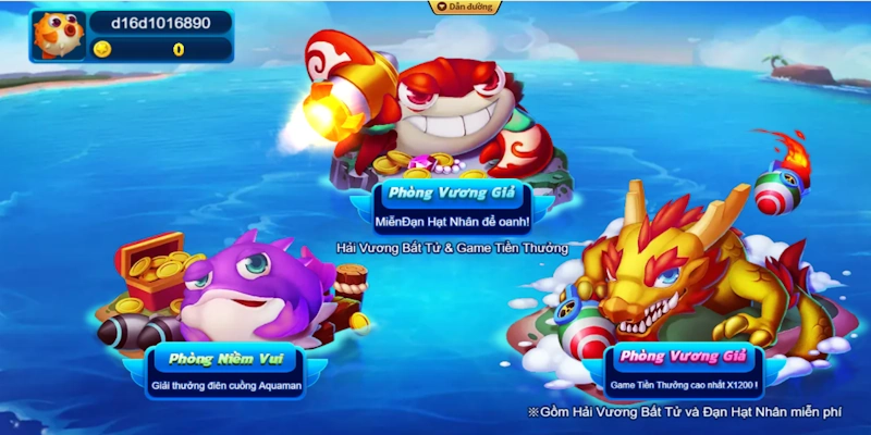 Nổ Cá Đến Rồi - Siêu Phẩm Game Đại Dương Hút Khách Tại QQ88 6 Phòng trải nghiệm đa dạng của game